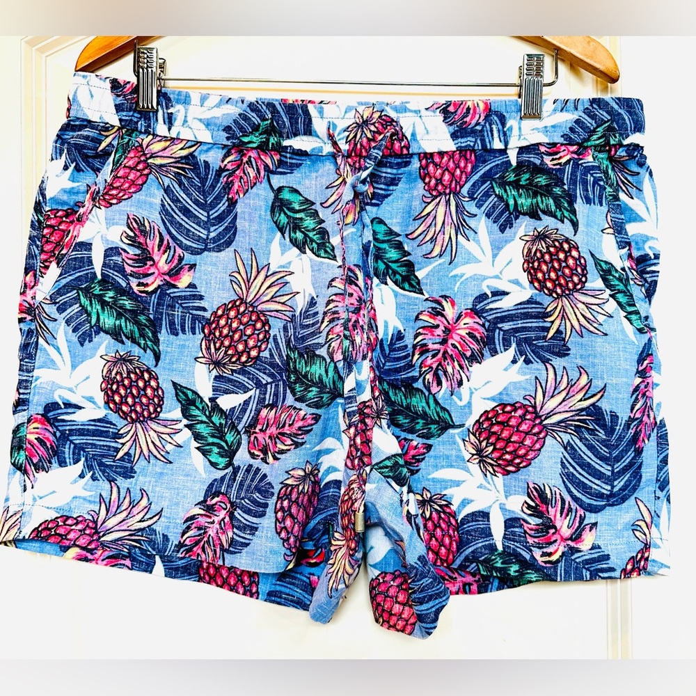 Tommy Bahamas Floral Print Sz L,100% Linen Shorts
